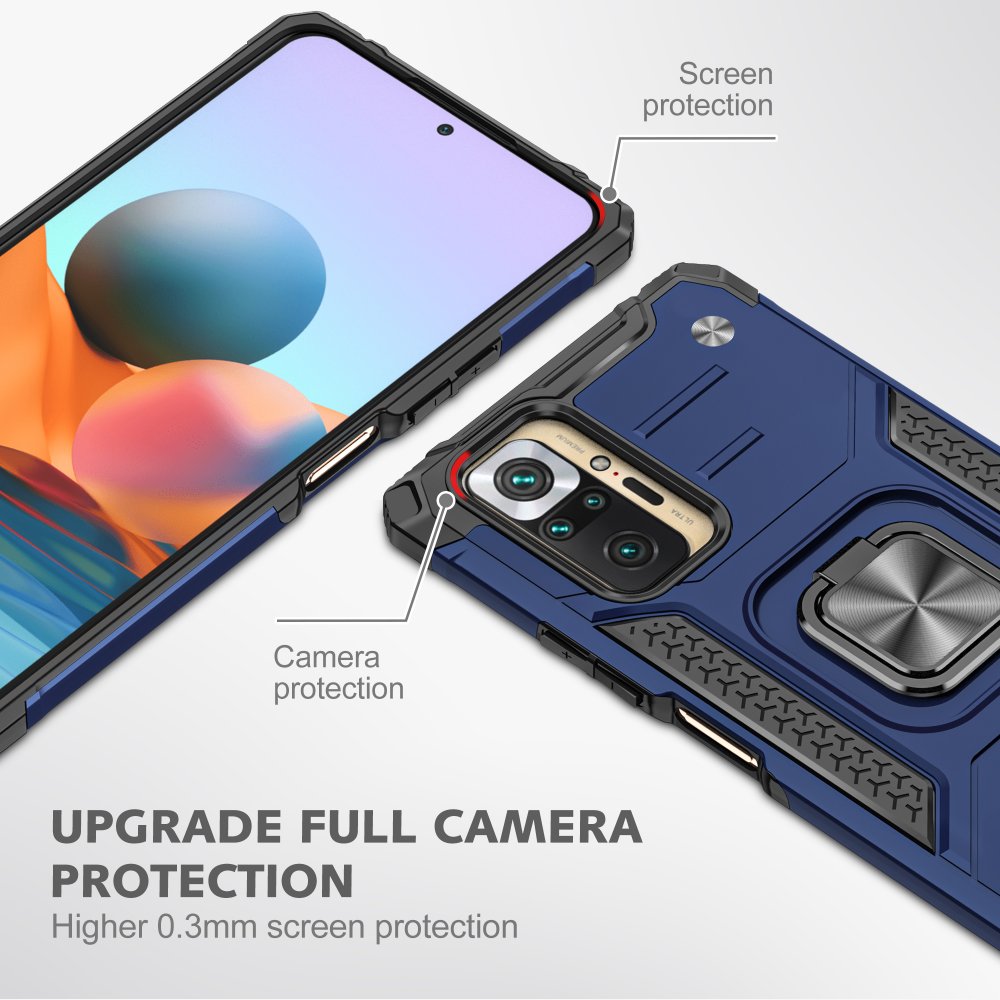 Redmi Note 10 Pro Kılıf Zegna Yüzüklü Silikon Kapak - Mavi