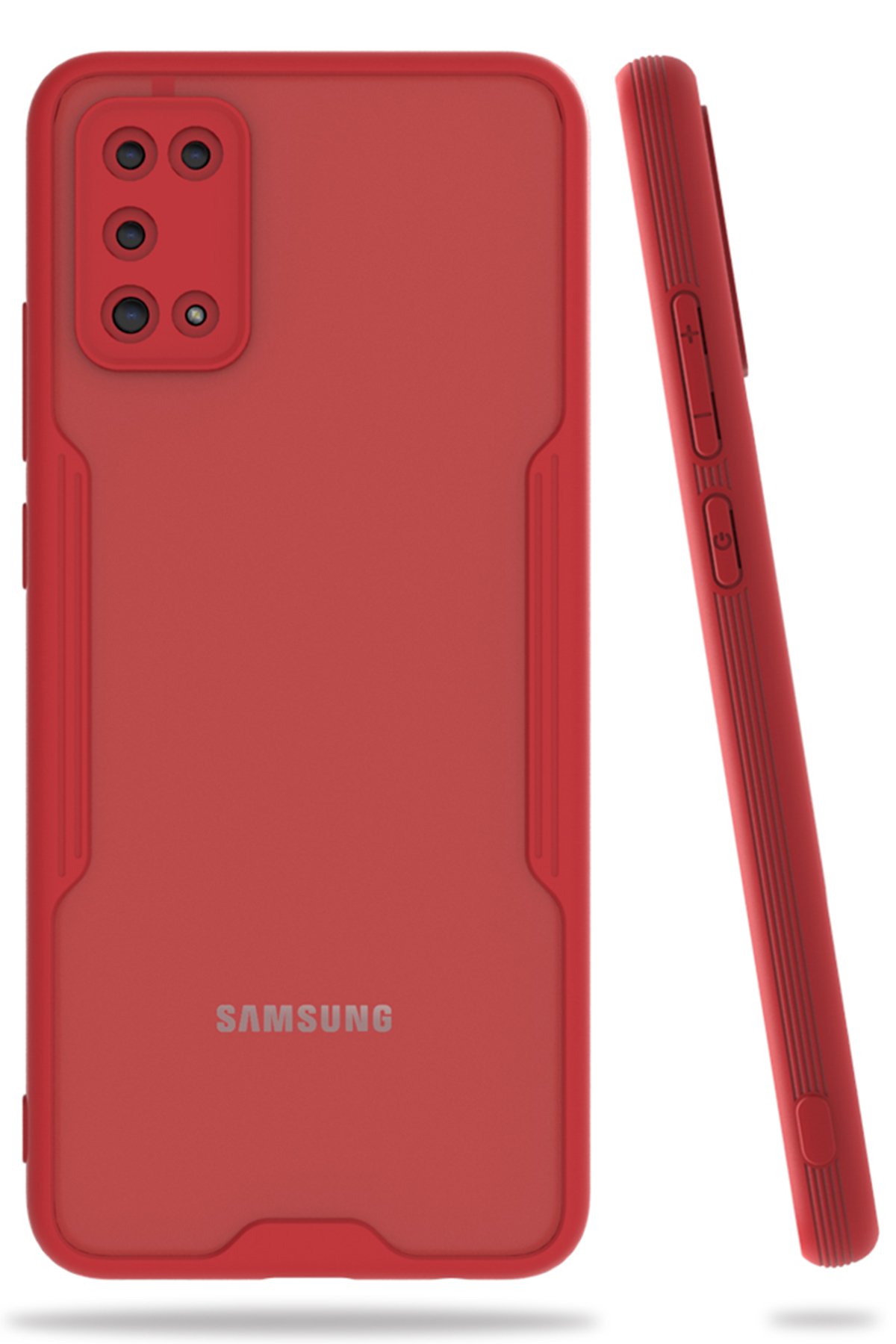  Samsung Galaxy A02S Kılıf Platin Silikon - Kırmızı