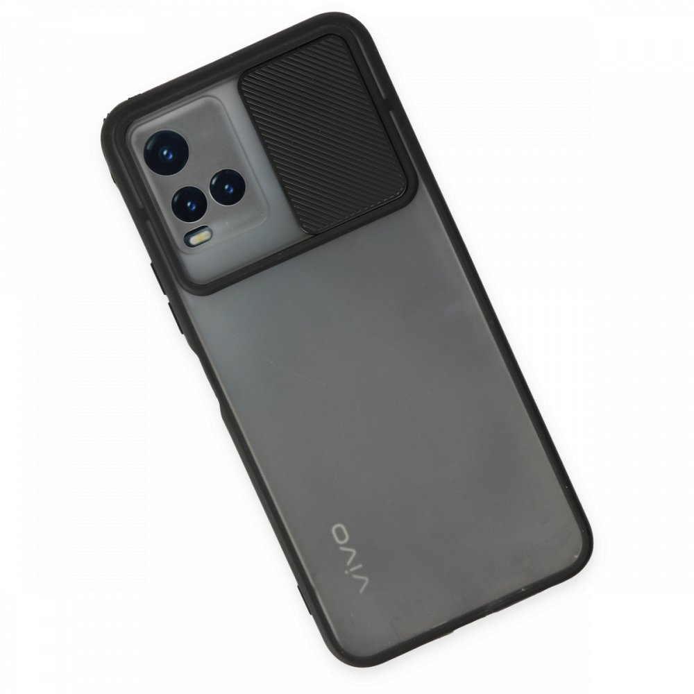  Vivo Y21S Kılıf Palm Buzlu Kamera Sürgülü Silikon - Siyah