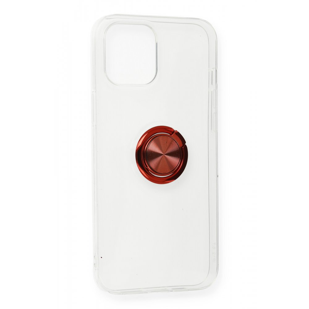 iPhone 12 Pro Kılıf Gros Yüzüklü Silikon - Kırmızı iPhone 12 Pro Kılıf Gros Yüzüklü Silikon - Kırmızı