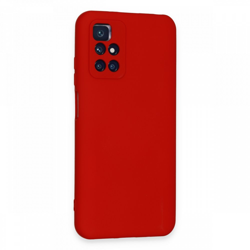 Redmi 10 2022 Kılıf Nano içi Kadife Silikon - Kırmızı