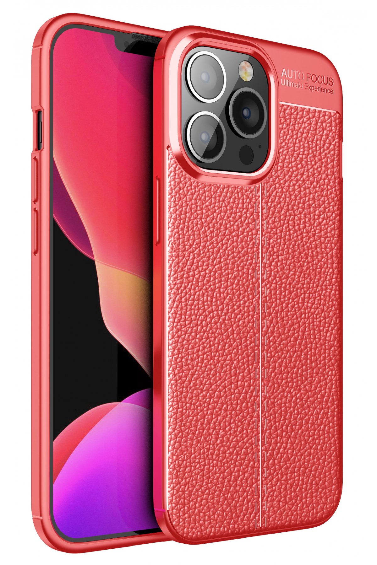 iPhone 13 Pro Kılıf Auto Focus Kapak - Kırmızı