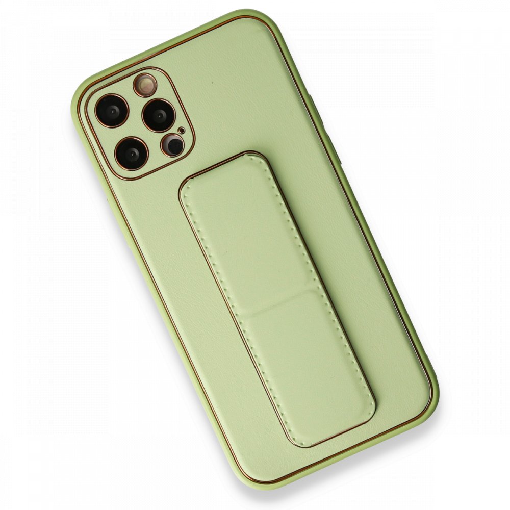 iPhone 12 Pro Kılıf Coco Deri Standlı Kapak - Su Yeşili iPhone 12 Pro Kılıf Coco Deri Standlı Kapak - Su Yeşili