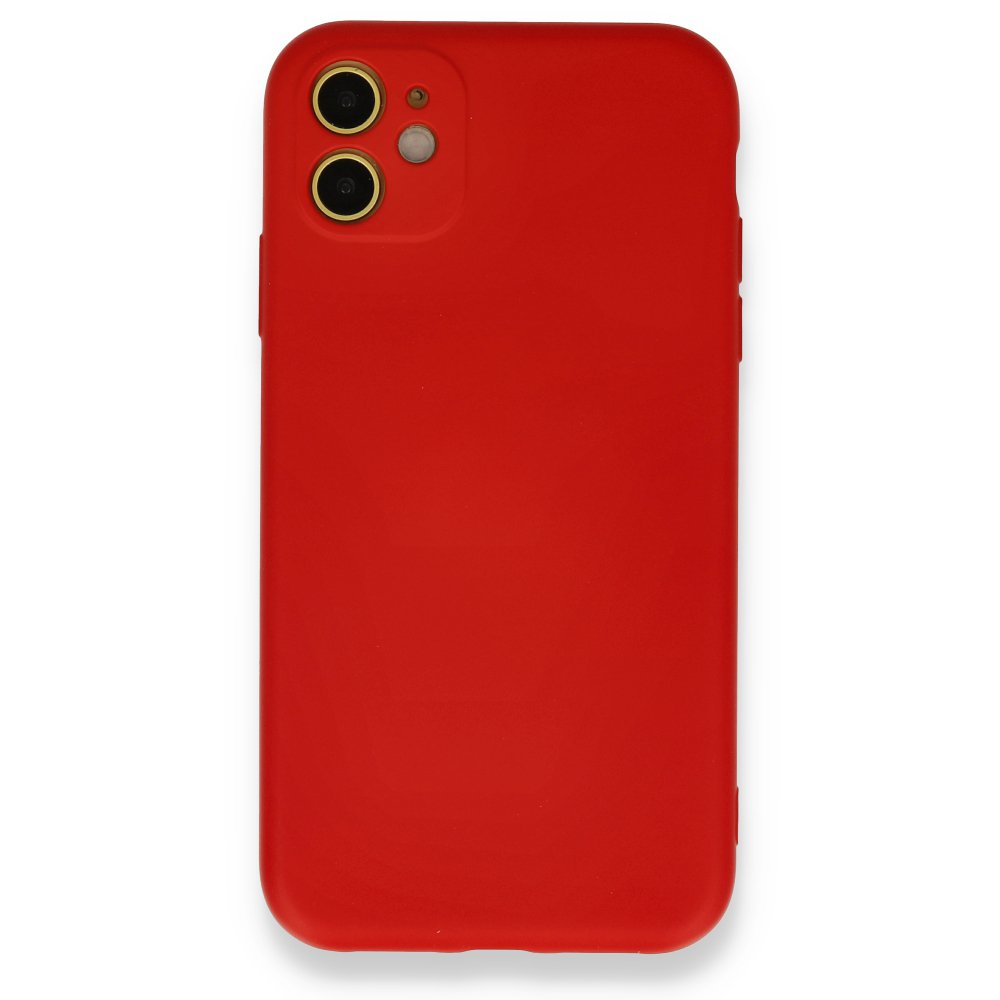 iPhone 11 Kılıf Nano içi Kadife Silikon - Kırmızı iPhone 11 Kılıf Nano içi Kadife Silikon - Kırmızı