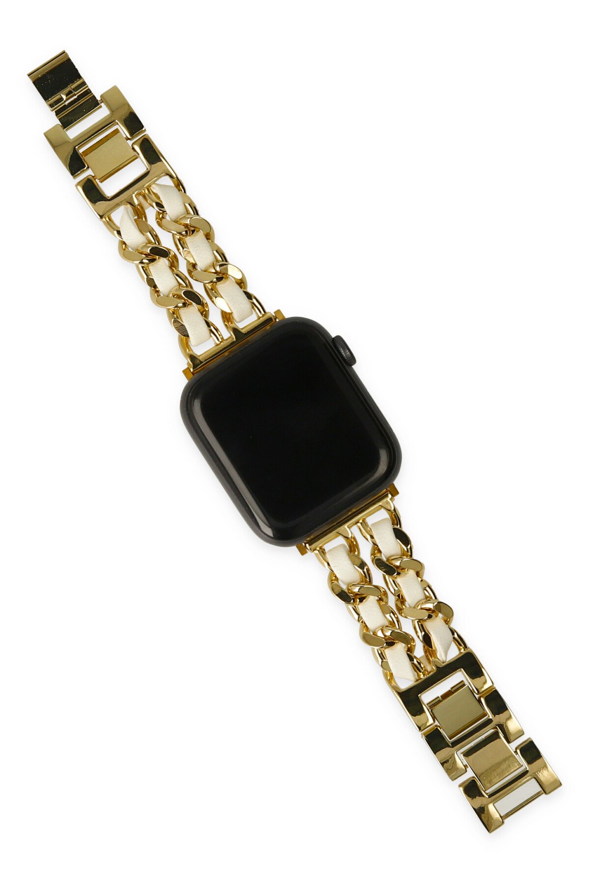  Apple Watch 41mm KR405 Metal Bakla Kordon - Beyaz