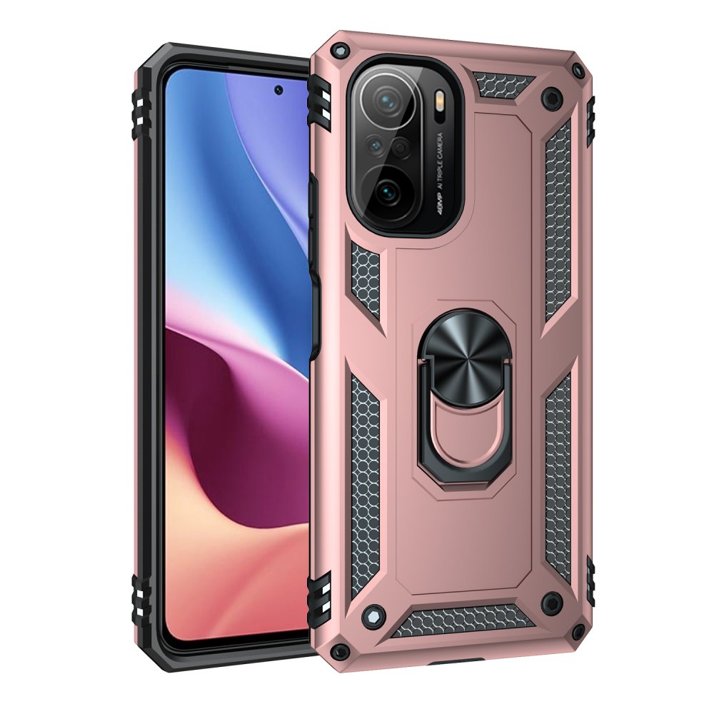  Xiaomi Mi 11i Kılıf Sofya Yüzüklü Silikon Kapak - Rose