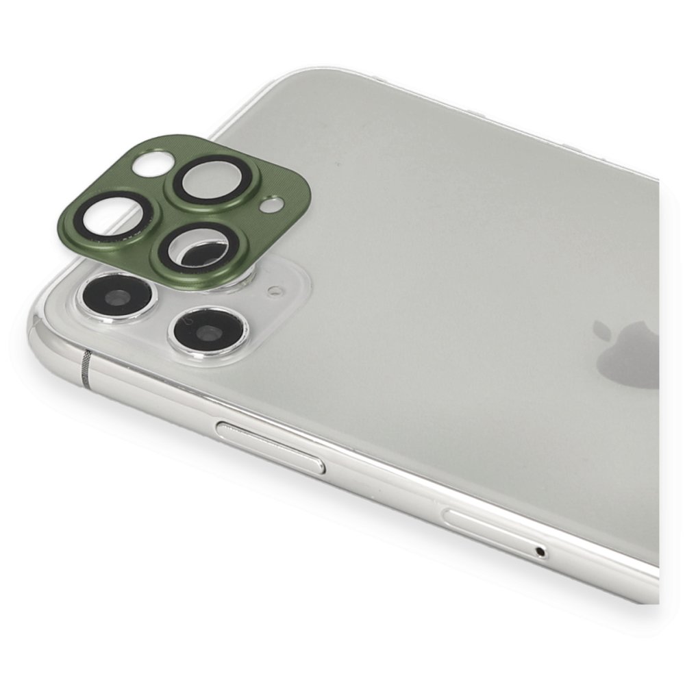  iPhone 11 Pro Max Pers Alüminyum Kamera Lens - Yeşil
