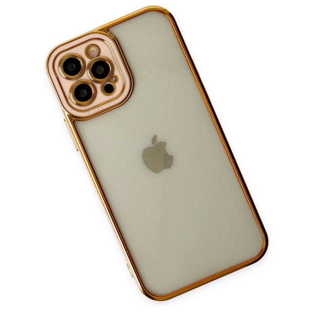  iPhone 12 Pro Kılıf Liva Lens Silikon - Rose