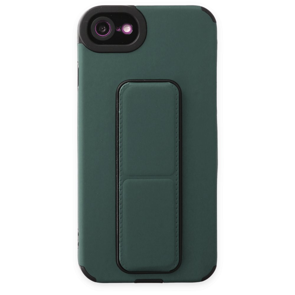  iPhone 8 Kılıf Mega Standlı Silikon - Yeşil