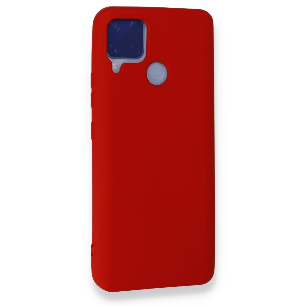 Realme C15 Kılıf Nano içi Kadife Silikon - Kırmızı  Realme C15 Kılıf Nano içi Kadife Silikon - Kırmızı