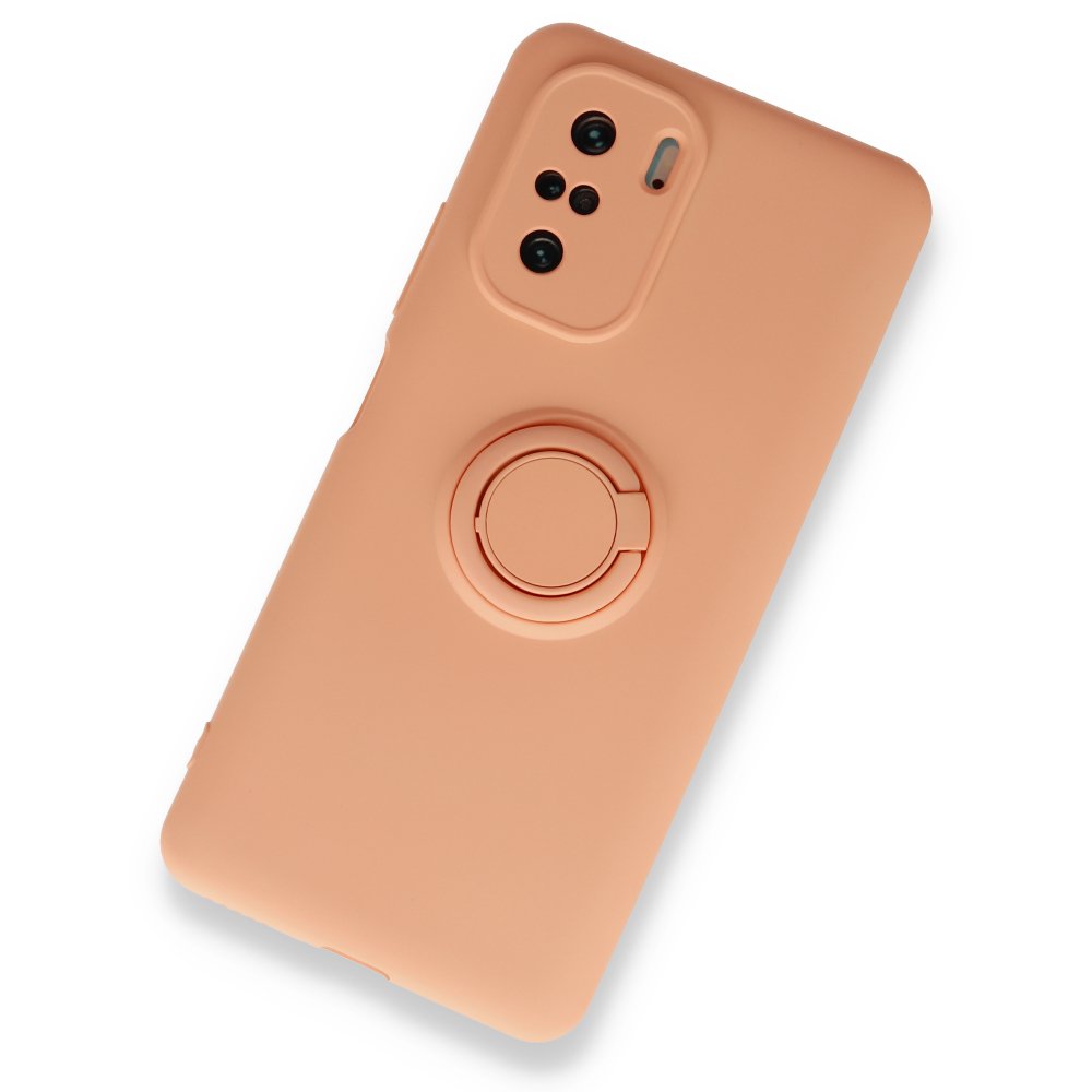 Redmi K40 Kılıf Viktor Yüzüklü Silikon - Pudra Redmi K40 Kılıf Viktor Yüzüklü Silikon - Pudra