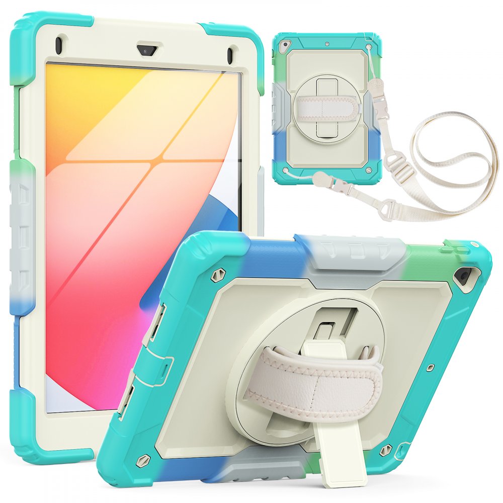  iPad 5 Air 9.7 Kılıf Tablet Rainbow Kapak - Turkuaz