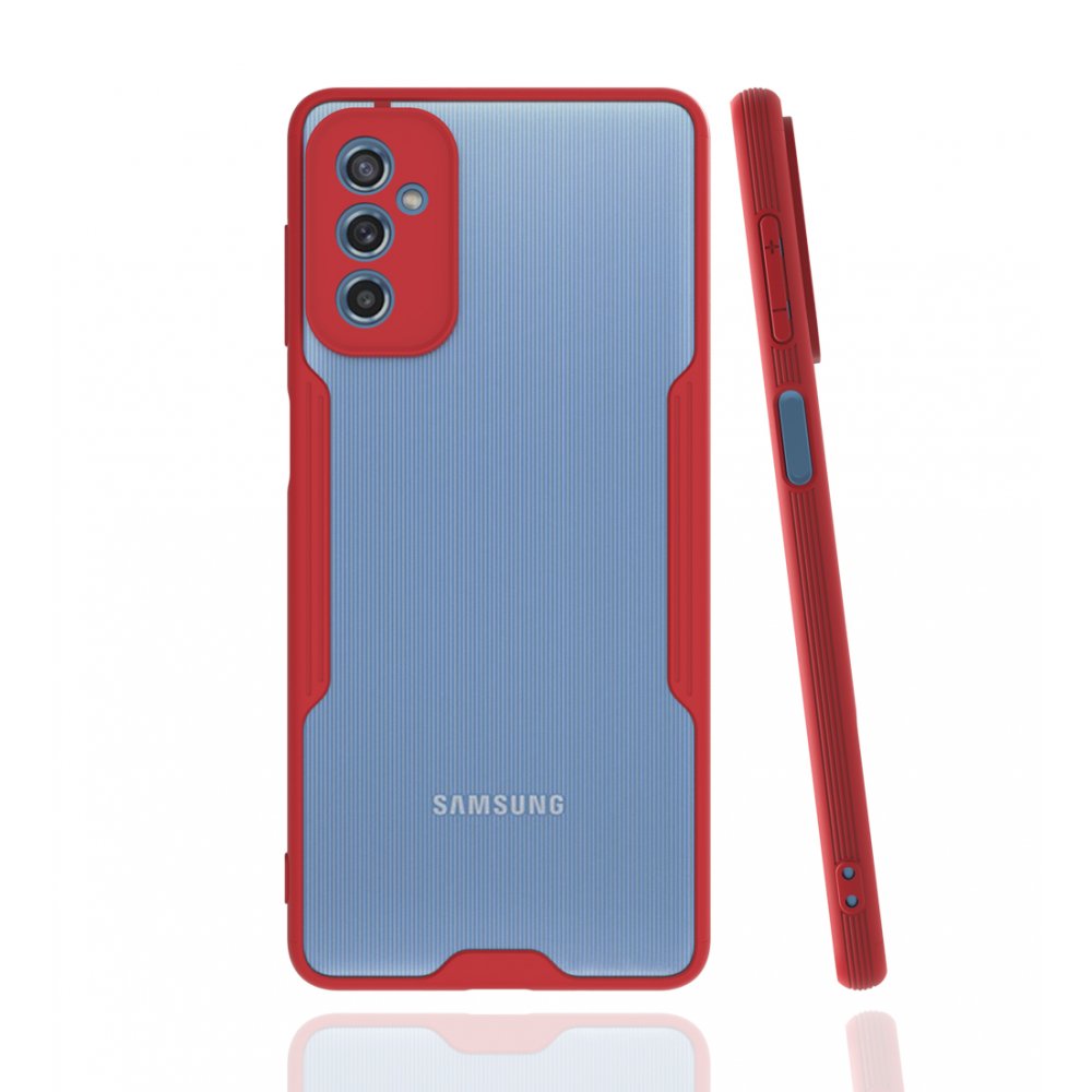  Samsung Galaxy M52 5G Kılıf Platin Silikon - Kırmızı