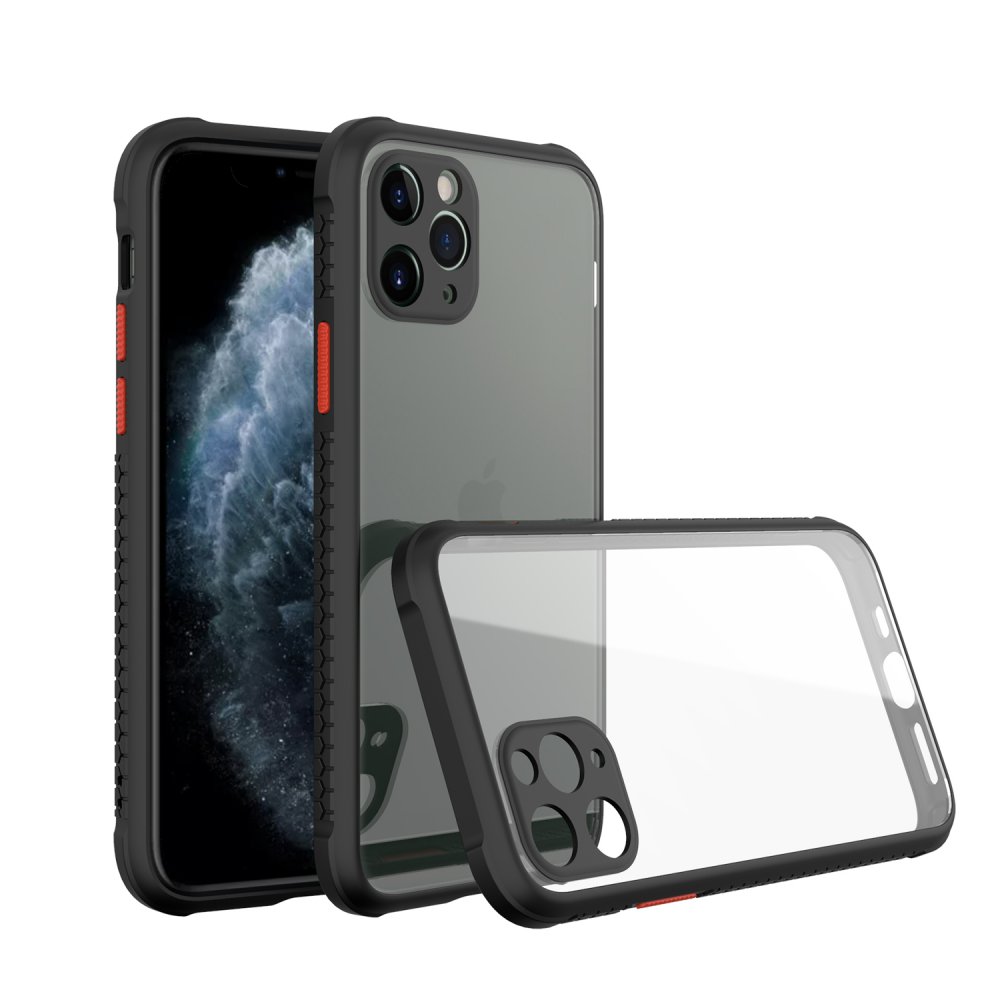  iPhone 11 Pro Max Kılıf Miami Şeffaf Silikon - Siyah