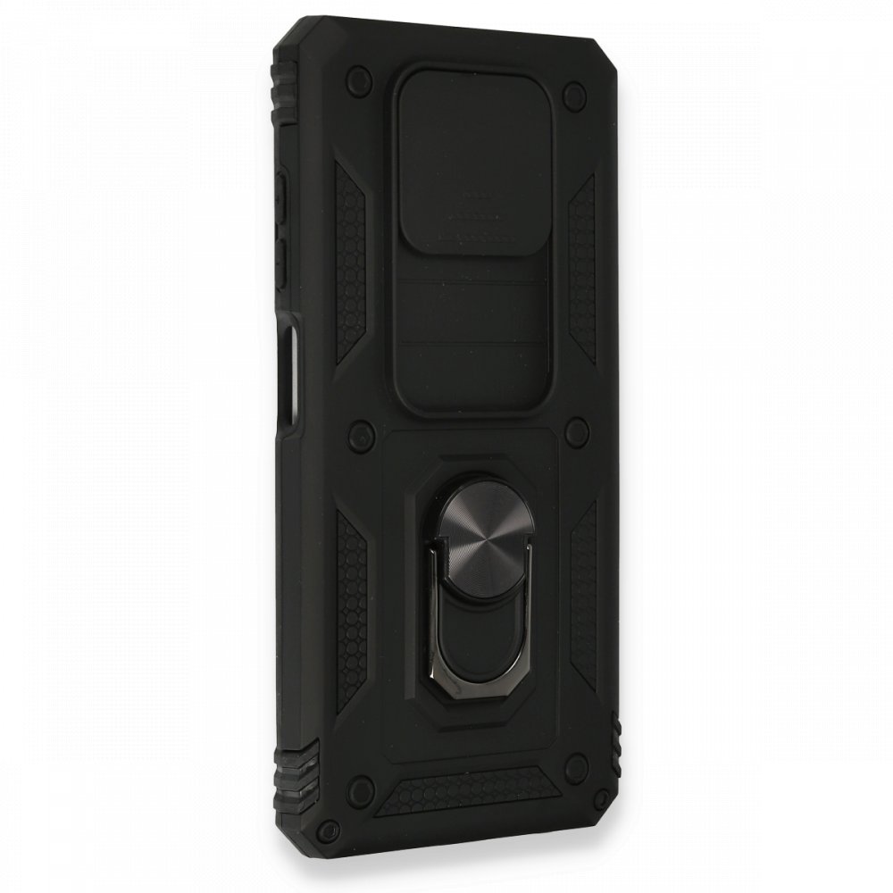  Xiaomi Pocophone X3 Kılıf Pars Lens Yüzüklü Silikon - Siyah