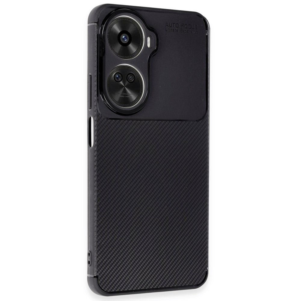 Huawei Nova 12 SE Kılıf Auto Focus Karbon Kapak - Siyah Huawei Nova 12 SE Kılıf Auto Focus Karbon Kapak - Siyah