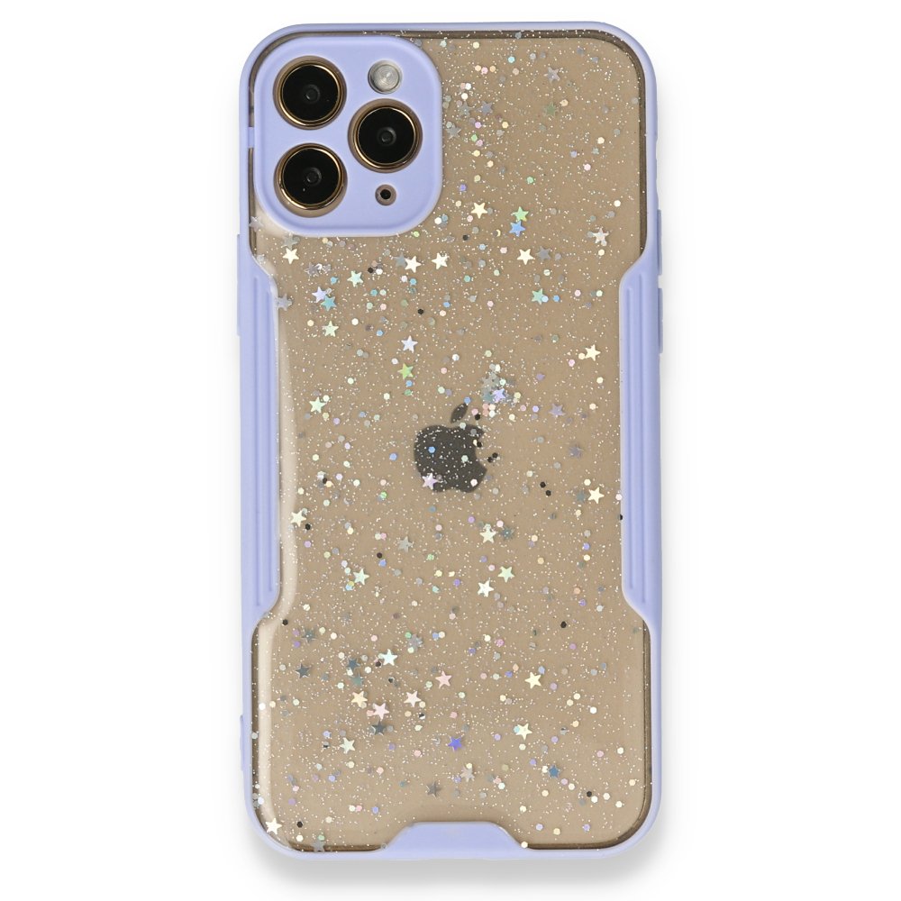  iPhone 12 Pro Kılıf Platin Simli Silikon - Lila