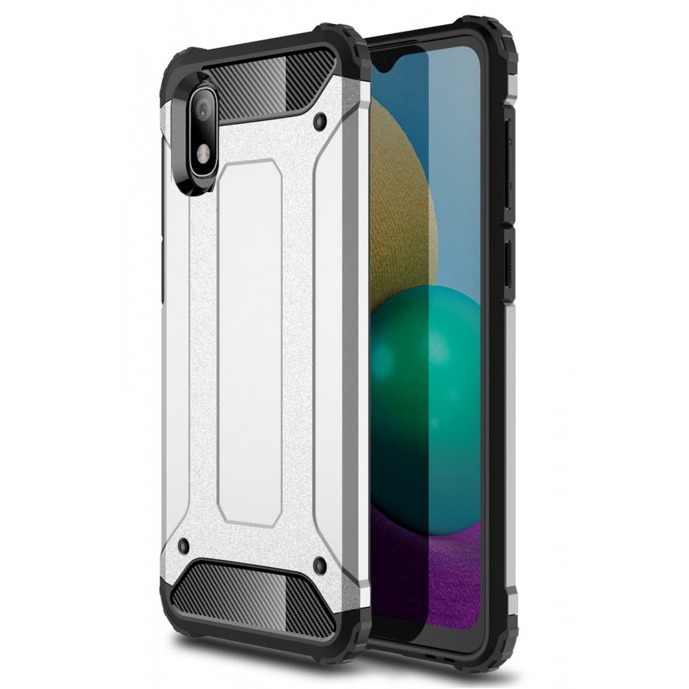  Samsung Galaxy A01 Core Kılıf Tank Silikon Kapak - Gümüş