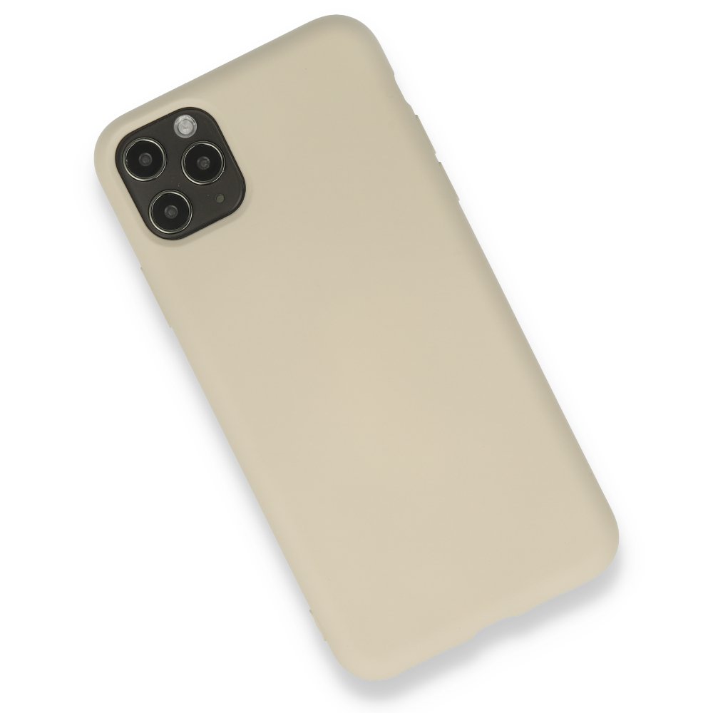  iPhone 11 Pro Max Kılıf Nano içi Kadife Silikon - Bej