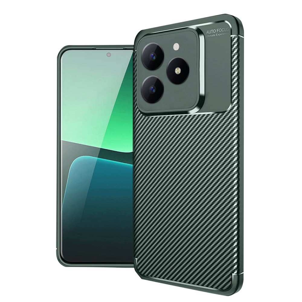 Realme C61 Kılıf Auto Focus Karbon Kapak - Koyu Yeşil Realme C61 Kılıf Auto Focus Karbon Kapak - Koyu Yeşil
