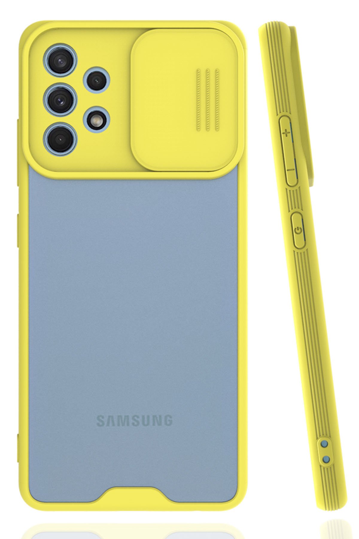 Samsung Galaxy A32 Kılıf Platin Kamera Koruma Silikon - Sarı