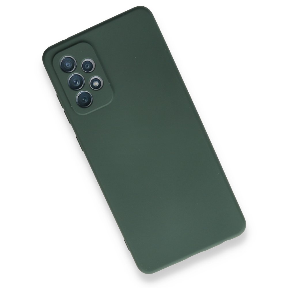  Samsung Galaxy A72 Kılıf Nano içi Kadife Silikon - Koyu Yeşil