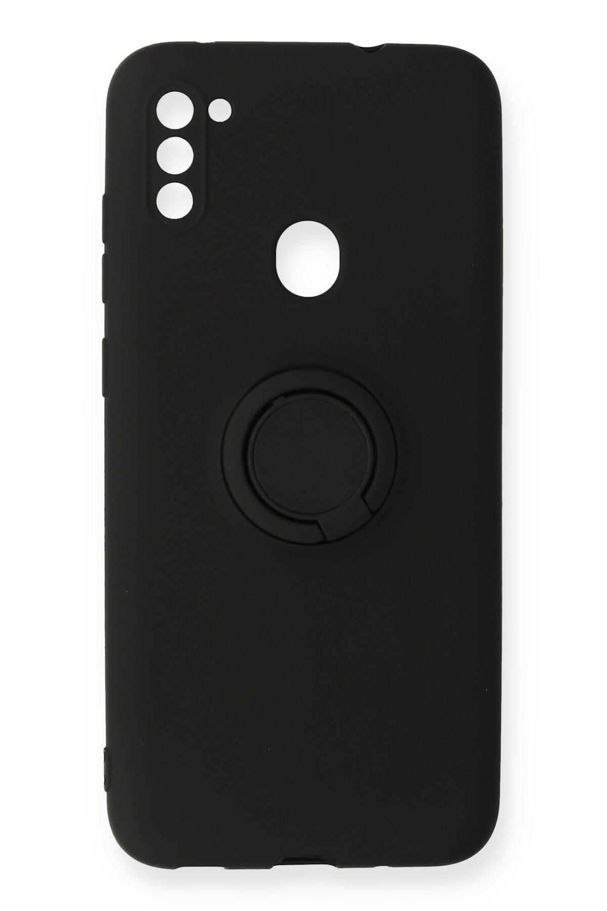  Samsung Galaxy M11 Kılıf Viktor Yüzüklü Silikon - Siyah