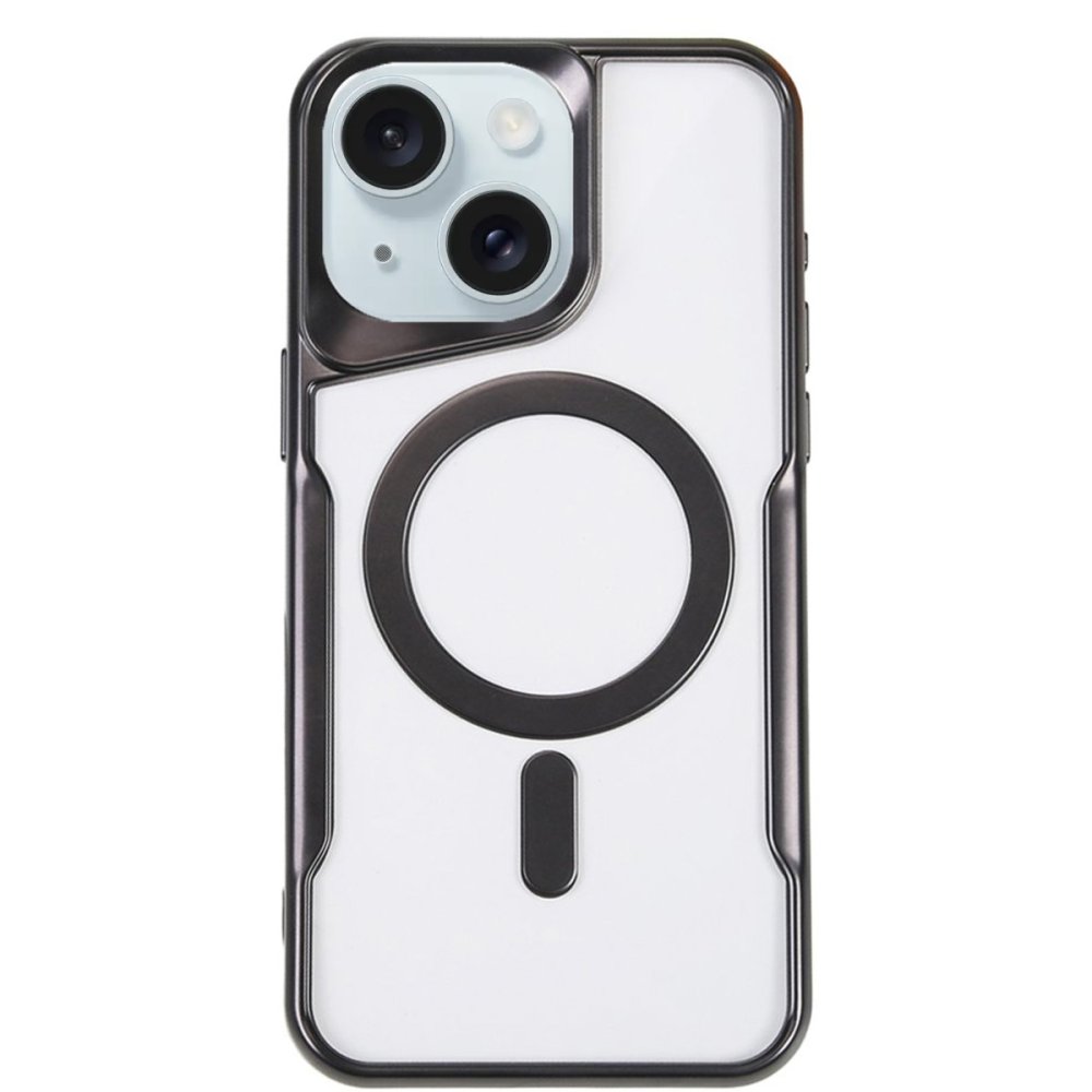  iPhone 15 Plus Kılıf Boyi Magsafe Silikon Kapak - Siyah