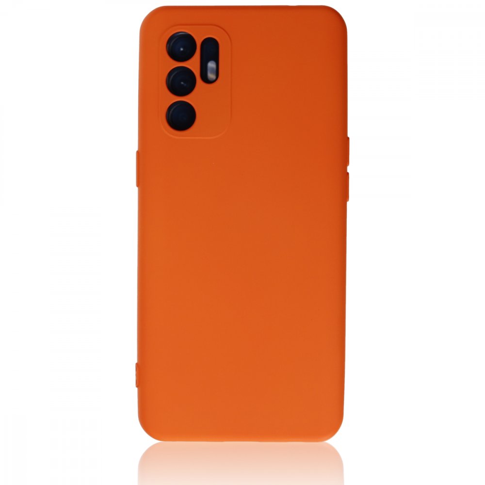  Oppo Reno 6 Kılıf Nano içi Kadife Silikon - Turuncu