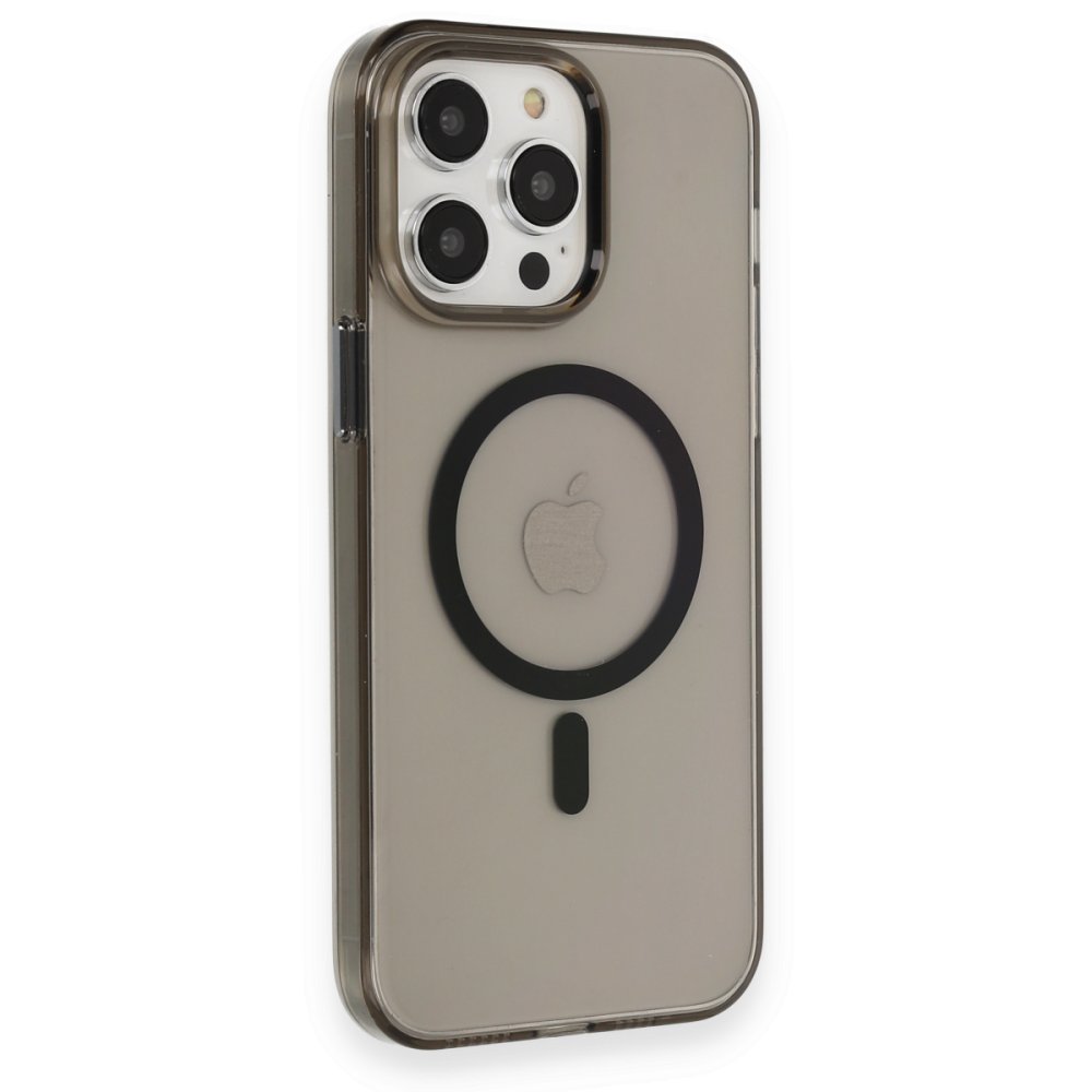  iPhone 13 Pro Max Kılıf Tron Şeffaf Magsafe Kapak - Siyah