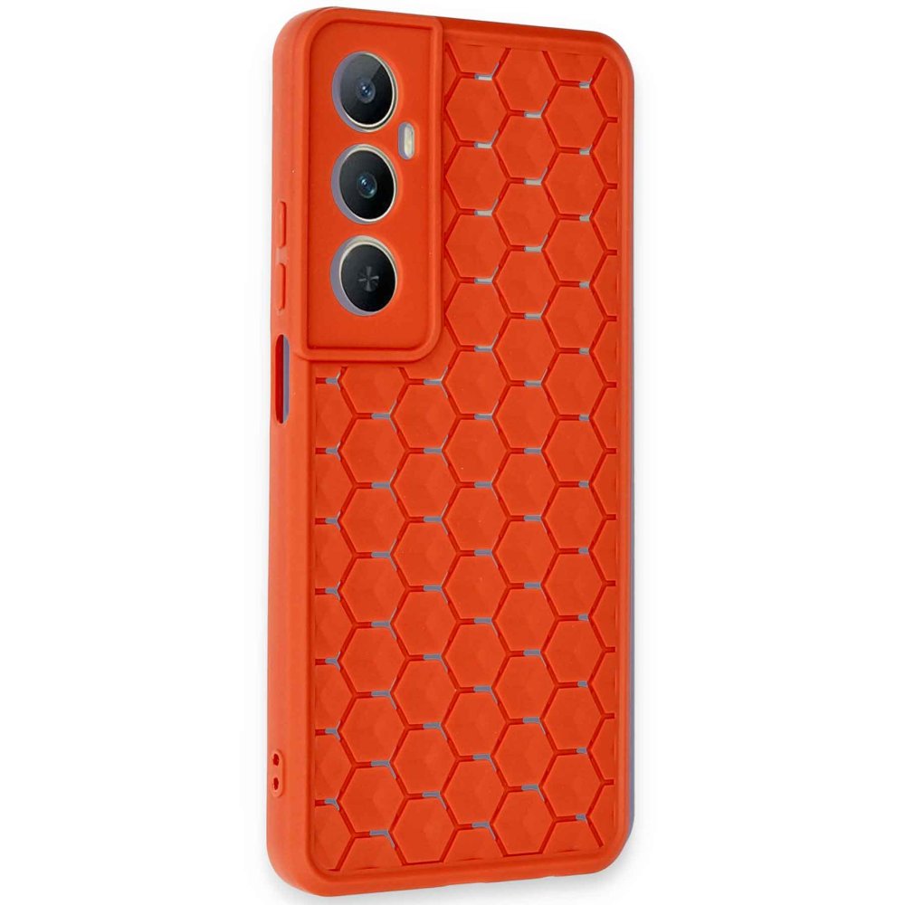 Realme C65 Kılıf Petek Silikon Kapak - Kırmızı Realme C65 Kılıf Petek Silikon Kapak - Kırmızı