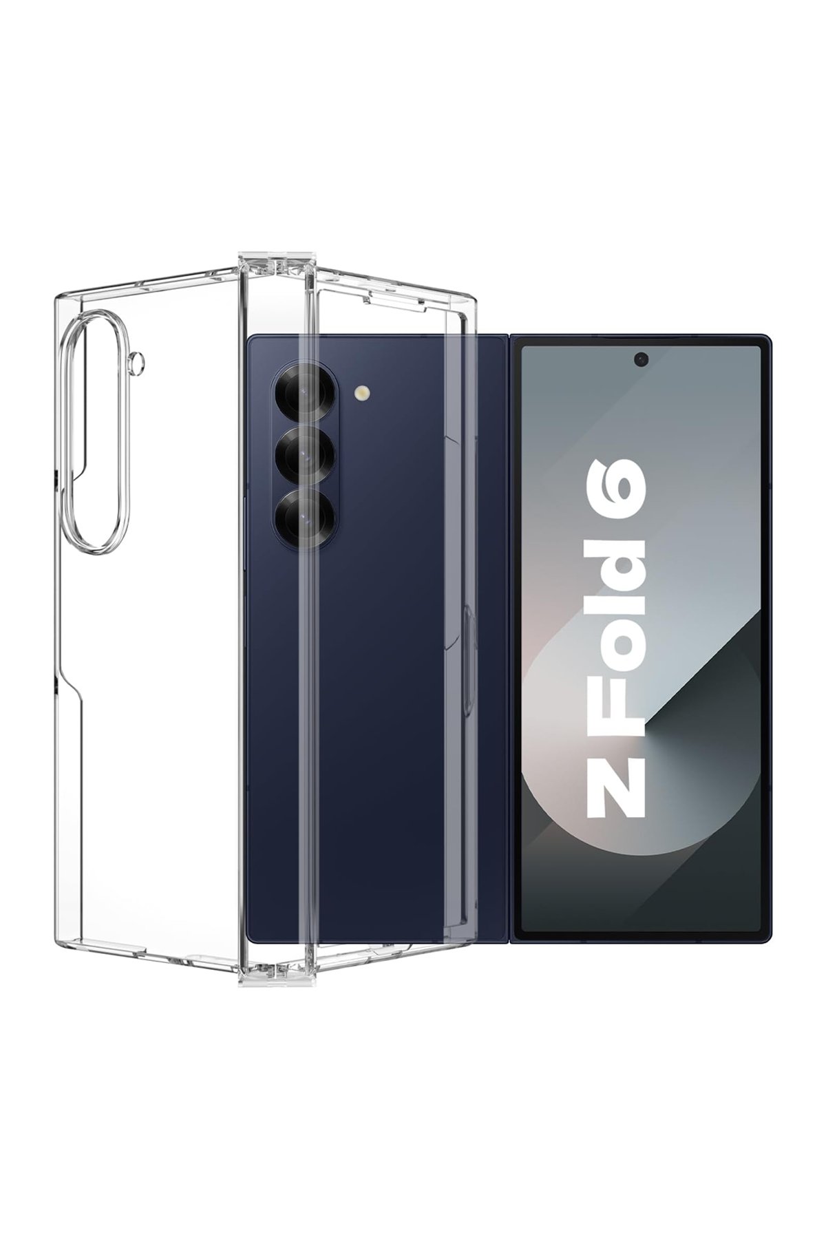  Samsung Galaxy Z Fold 6 Kılıf Pc Sert Şeffaf Kapak - Şeffaf