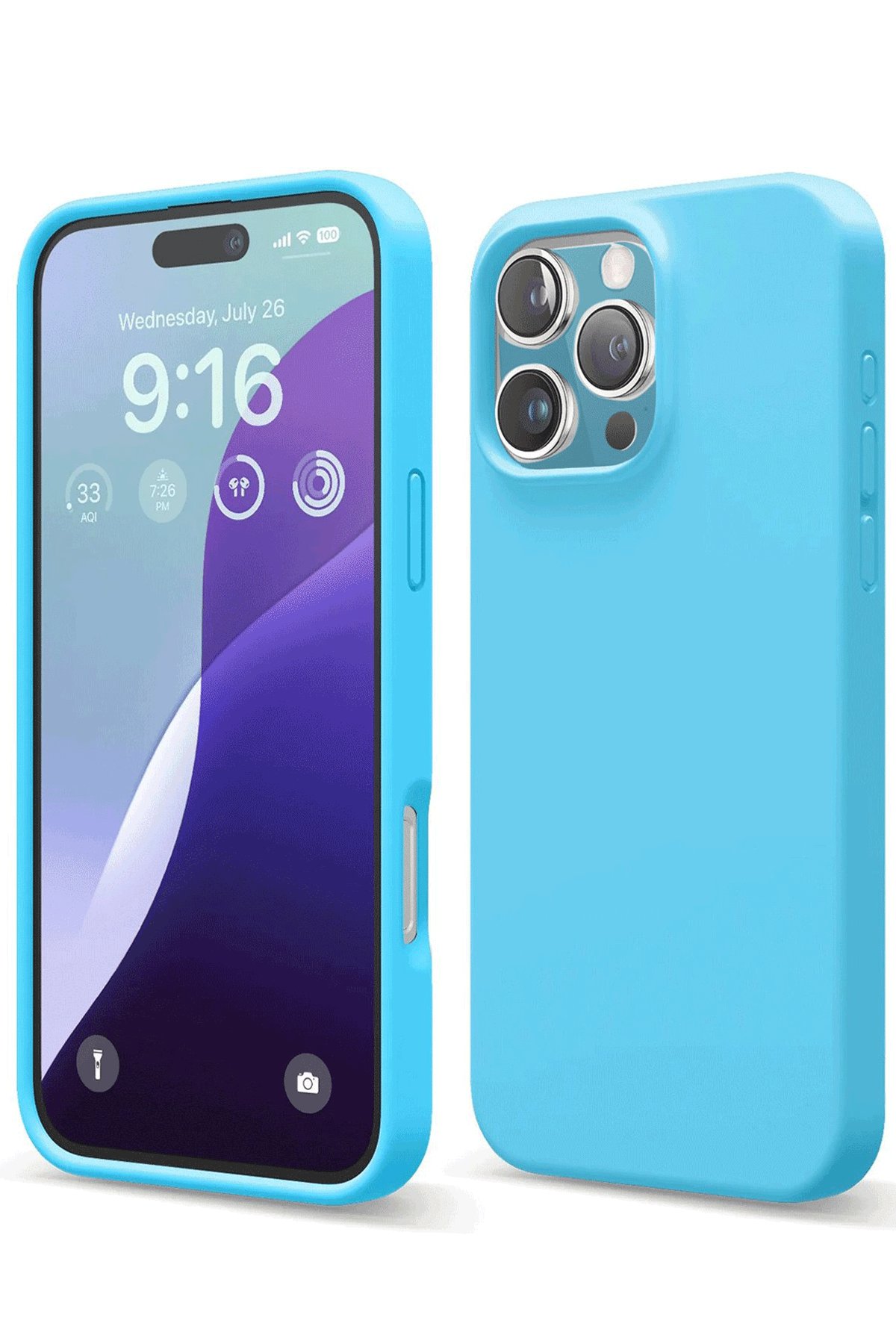  iPhone 16 Pro Max Kılıf Nano içi Kadife Silikon - Mavi