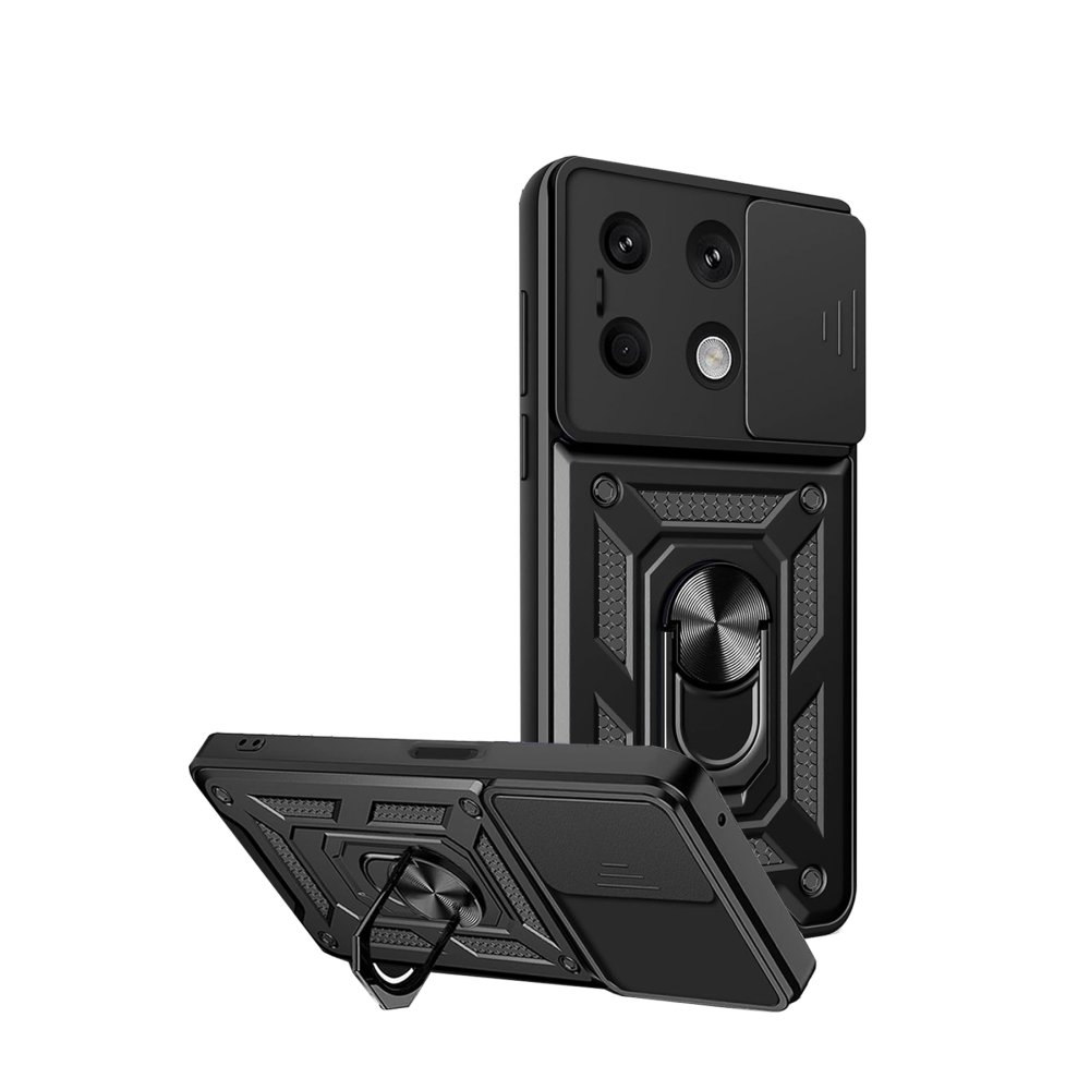 Redmi Note 13 4G Kılıf Pars Lens Yüzüklü Silikon - Siyah