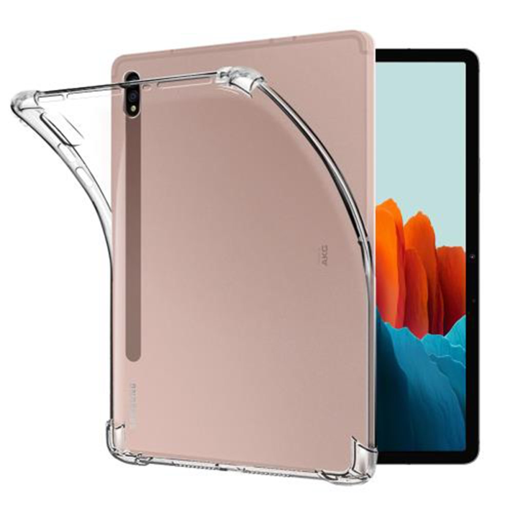  Samsung Galaxy X800 Tab S8 Plus 12.4 Kılıf Anti Şeffaf Tablet Silikon - Şeffaf
