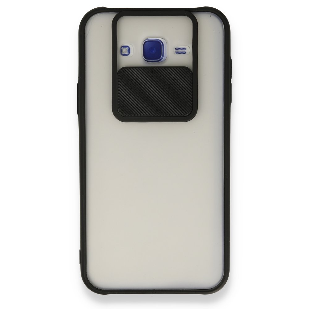  Samsung Galaxy J7 Kılıf Palm Buzlu Kamera Sürgülü Silikon - Siyah