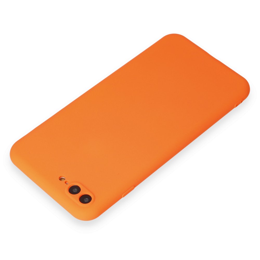  iPhone 7 Plus Kılıf First Silikon - Parlak Turuncu