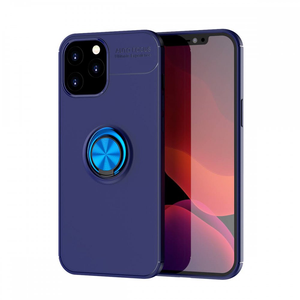  iPhone 12 Pro Max Kılıf Range Yüzüklü Silikon - Mavi