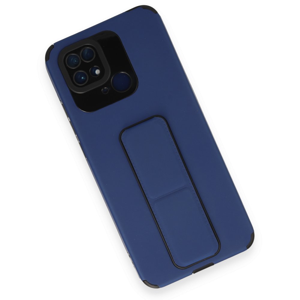 Xiaomi Poco C40 Kılıf Mega Standlı Silikon - Mavi Xiaomi Poco C40 Kılıf Mega Standlı Silikon - Mavi