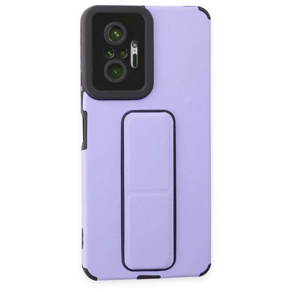 Redmi Note 10 Pro Kılıf Mega Standlı Silikon - Lila