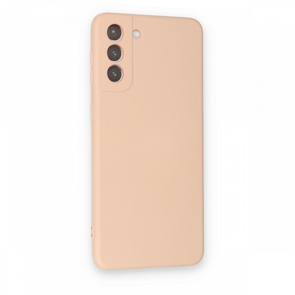 Samsung Galaxy S21 Kılıf Nano içi Kadife Silikon - Pudra Samsung Galaxy S21 Kılıf Nano içi Kadife Silikon - Pudra