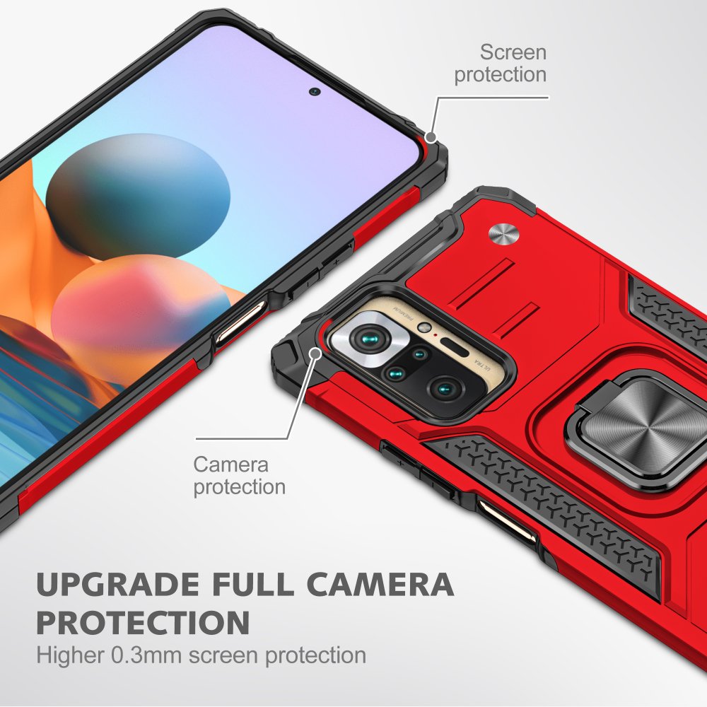 Redmi Note 10 Pro Kılıf Zegna Yüzüklü Silikon Kapak - Kırmızı