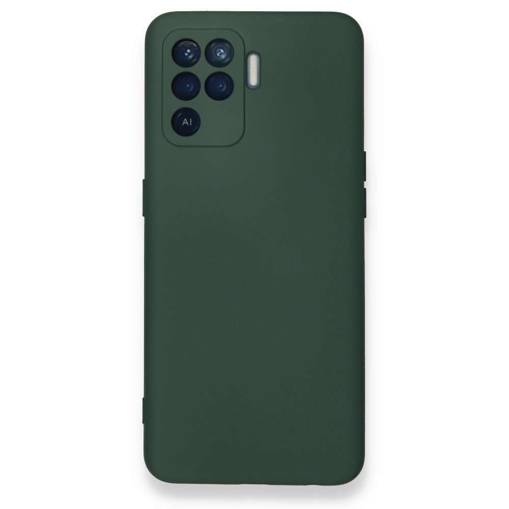  Oppo Reno 5 Lite Kılıf Nano içi Kadife Silikon - Koyu Yeşil