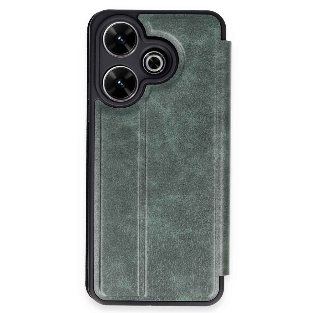 Redmi 13 4G Kılıf Flip Cover - Koyu Yeşil