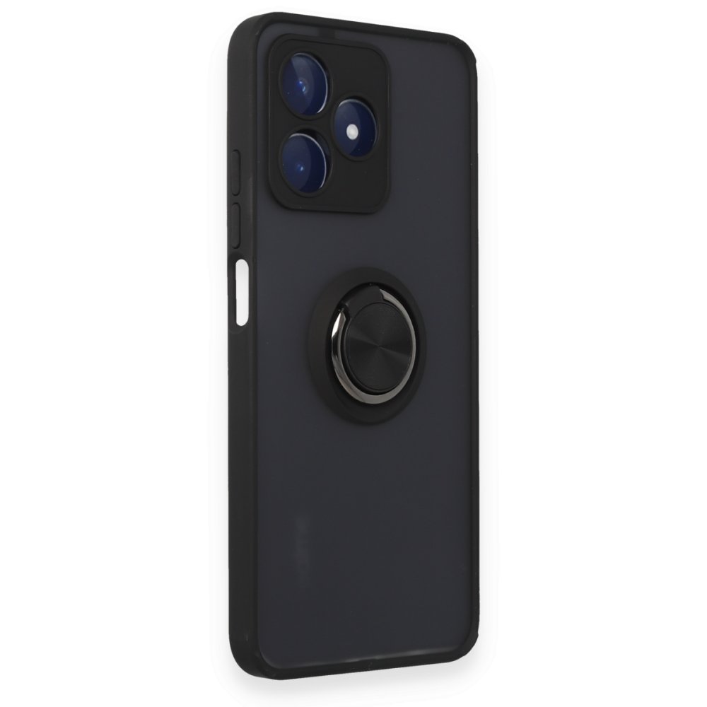 Realme C53 Kılıf Montreal Yüzüklü Silikon Kapak - Siyah Realme C53 Kılıf Montreal Yüzüklü Silikon Kapak - Siyah