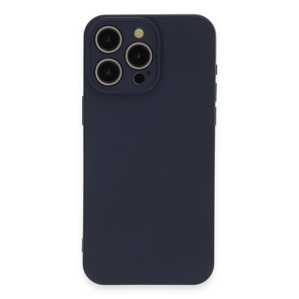  iPhone 15 Pro Max Kılıf Nano içi Kadife Silikon - Lacivert