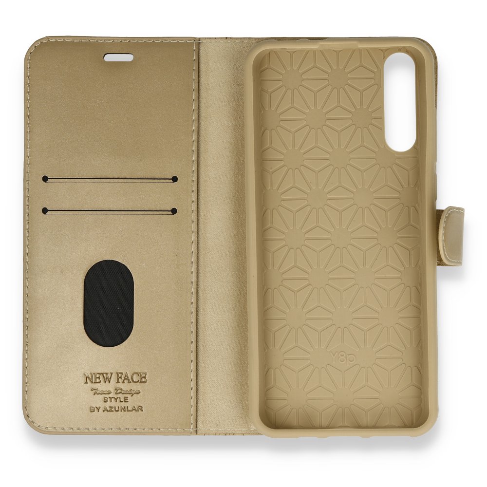 Huawei Y8P Kılıf Trend S Plus Kapaklı Kılıf - Gold Huawei Y8P Kılıf Trend S Plus Kapaklı Kılıf - Gold