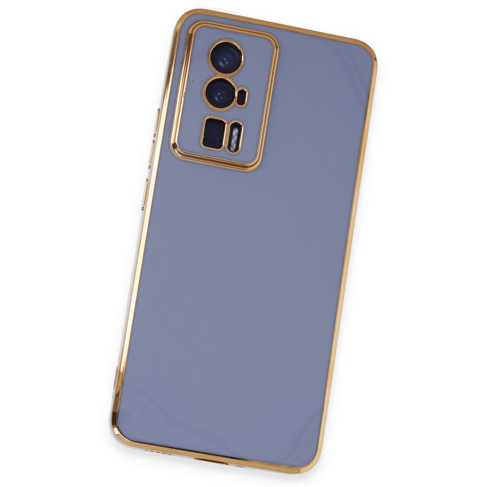 Xiaomi Poco F5 Pro Kılıf Volet Silikon - Mavi  Xiaomi Poco F5 Pro Kılıf Volet Silikon - Mavi