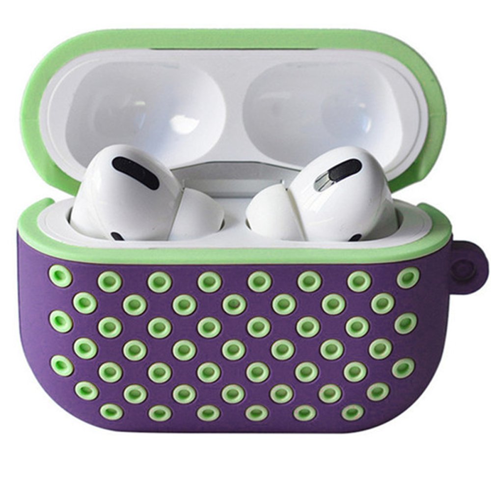 Airpods Pro (1.nesil) Spor Delikli Kılıf - Lila-Yeşil Airpods Pro (1.nesil) Spor Delikli Kılıf - Lila-Yeşil