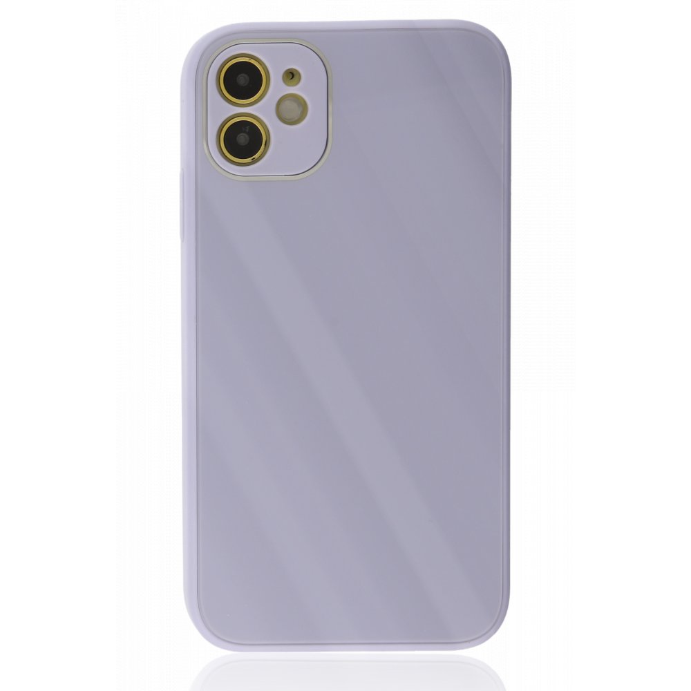  iPhone 12 Kılıf Glass Kapak - Lila